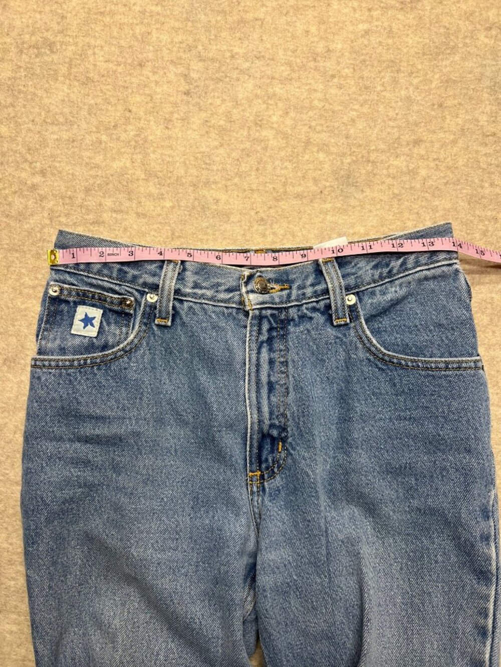Vintage Rockies Slim Jeans Medium Wash Slim Straight Leg Extra Long 5 XLONG 90s - Picture 9 of 12